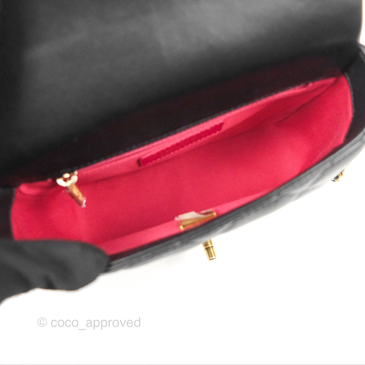 Chanel Quilted My Perfect Mini With Pearl Black Lambskin Gold Hardware