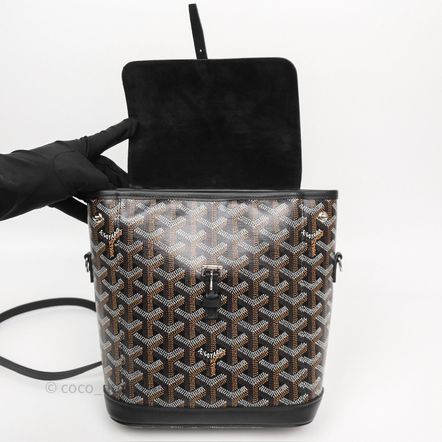 Goyard Mini Alpin Backpack Black Goyardine Calfskin