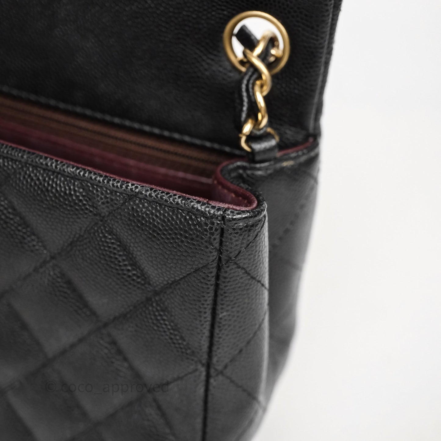 Chanel Mini Square Quilted Black Caviar Gold Hardware