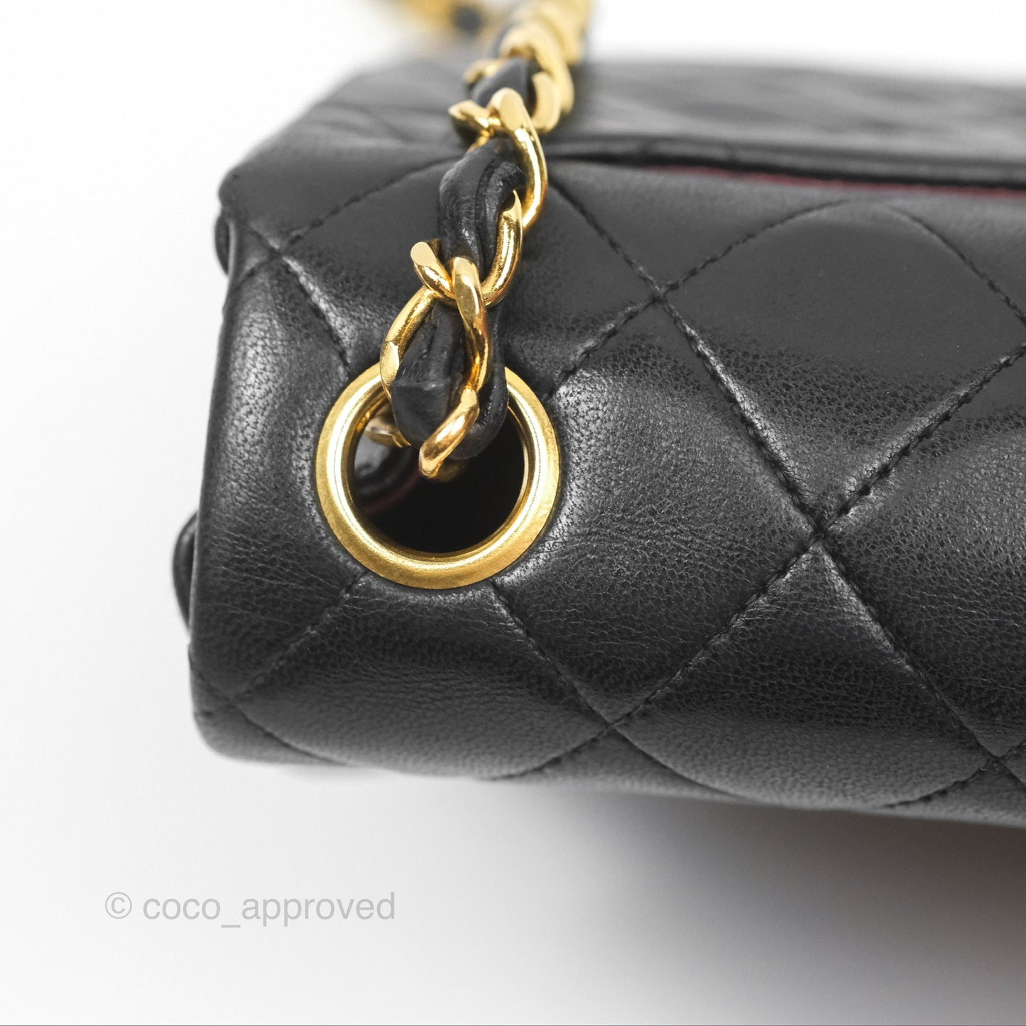Chanel Vintage Mini Square Black Lambskin 24K Gold Hardware
