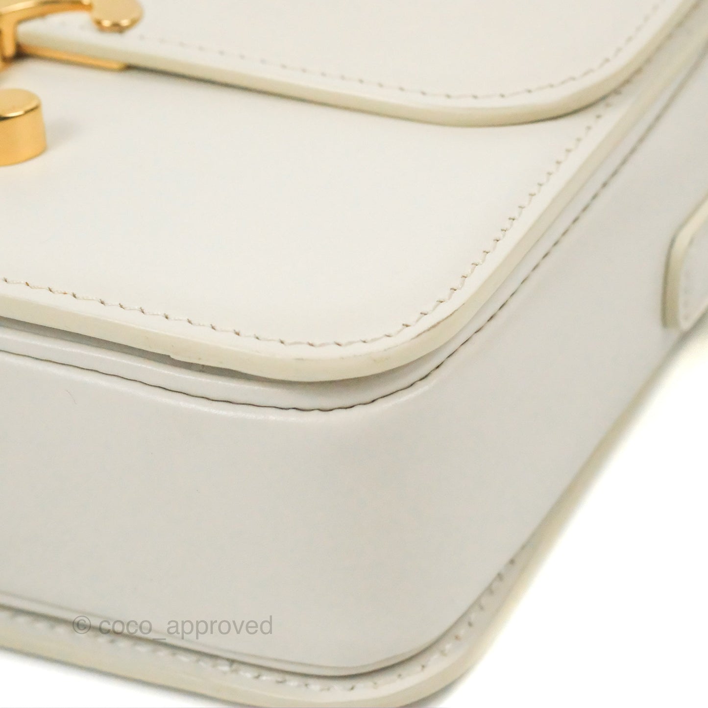 Celine Teen Triomphe Bag Shiny Calfskin White