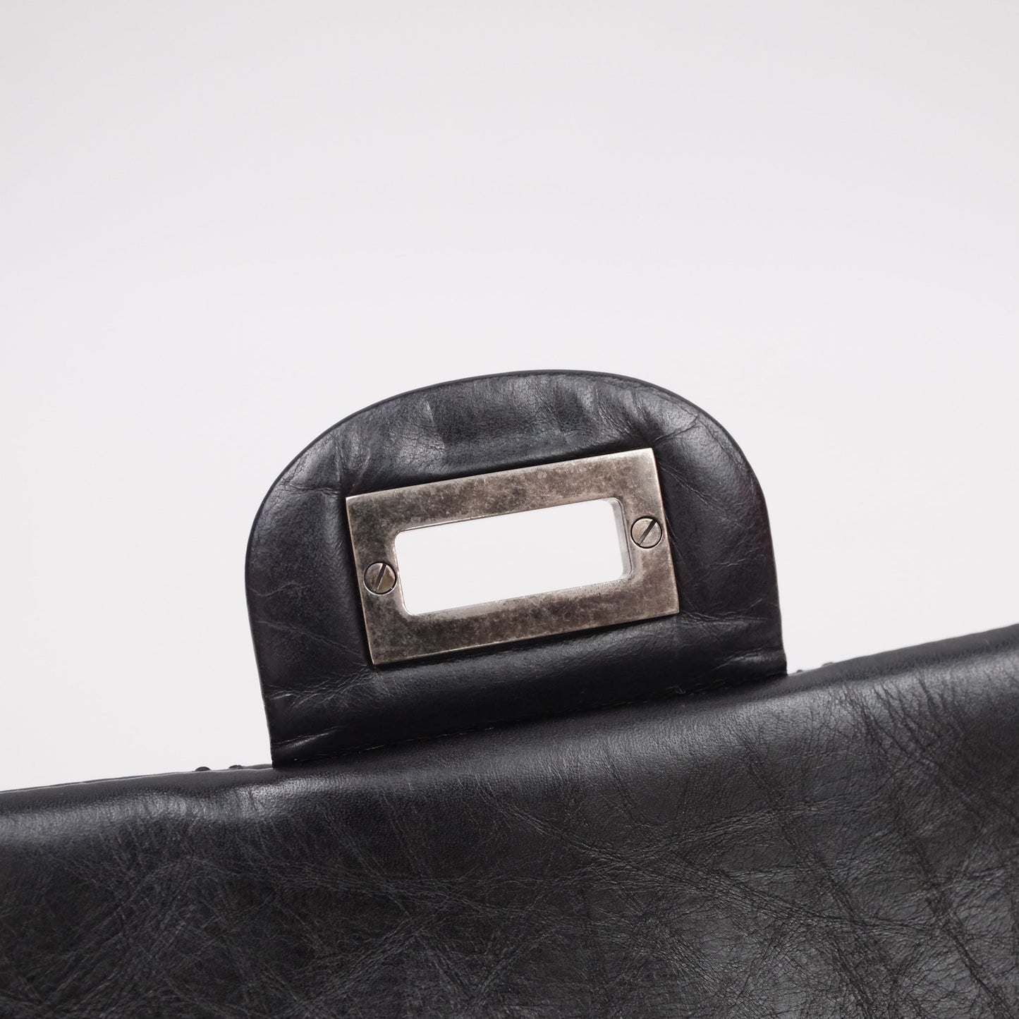 Chanel Reissue 225 Quilted Black Crumple Calfskin Ruthenium Hardware