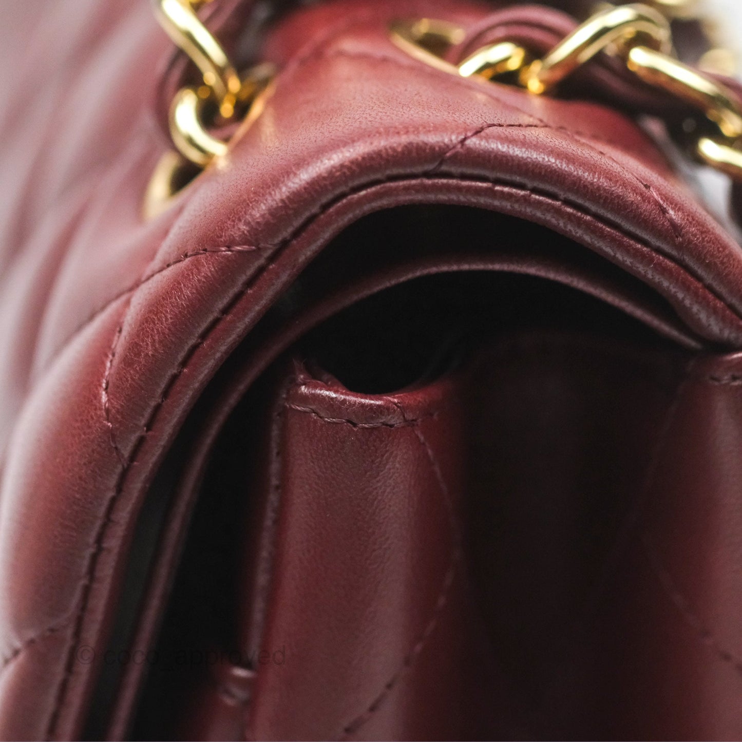 Chanel Jumbo Double Flap Burgundy Lambskin Gold Hardware