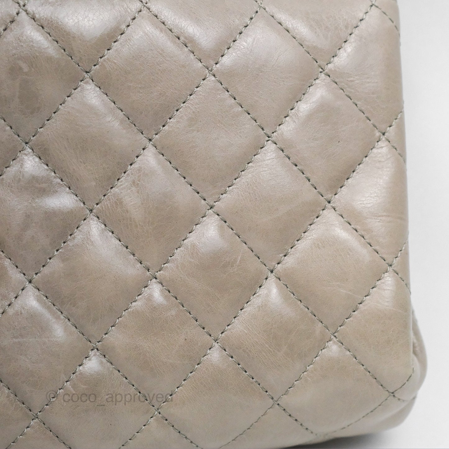 Chanel Accordion Flap Bag Taupe Crinkled Glazed Calfskin