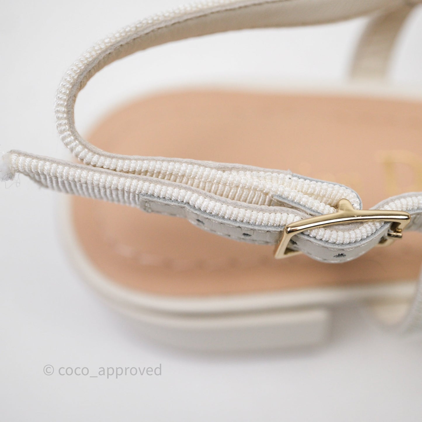 Dior Ballet Slingback Pump White Cannage Tweed Gold-Tone Metallic Thread