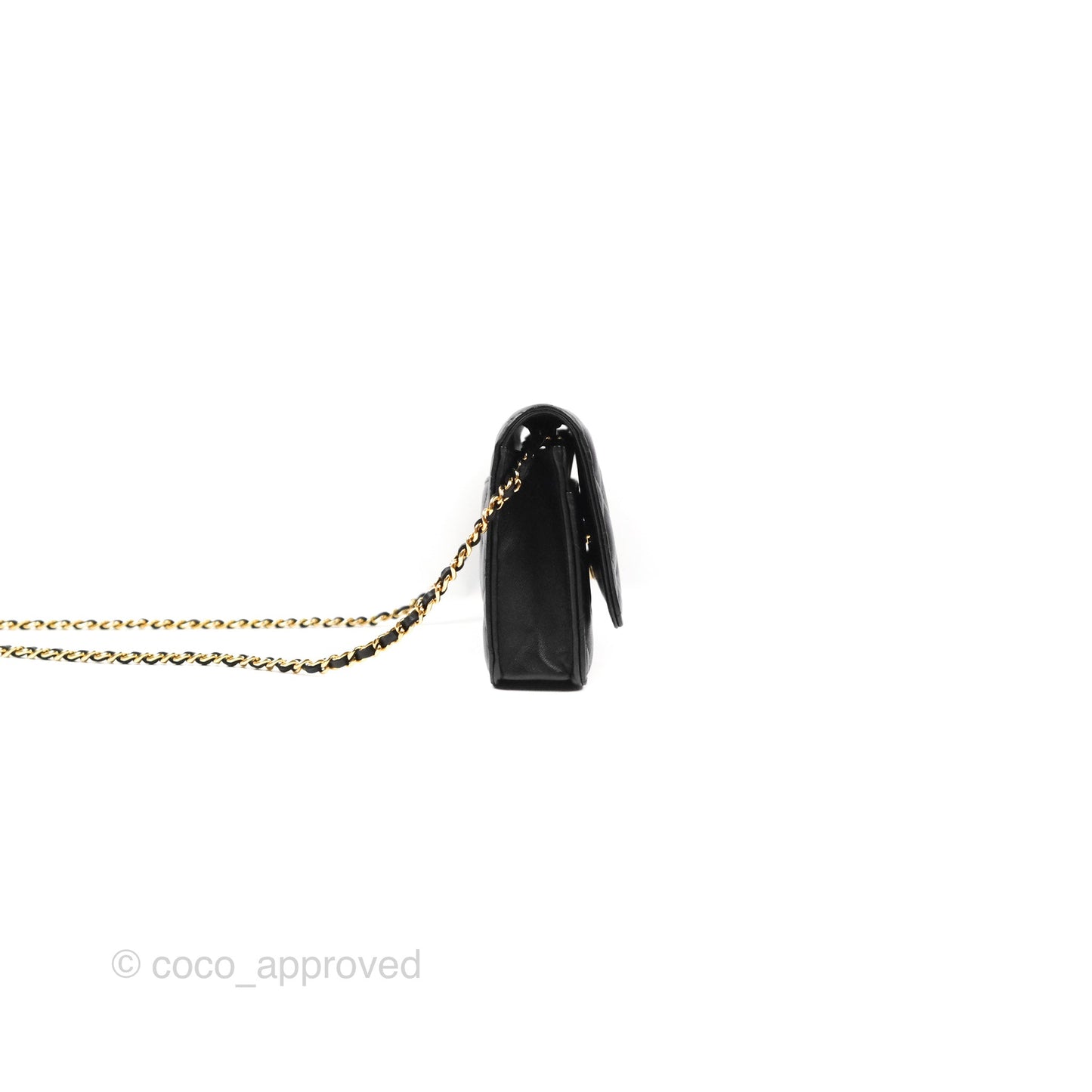 Chanel Classic Quilted Wallet on Chain WOC Black Lambskin Gold Hardware