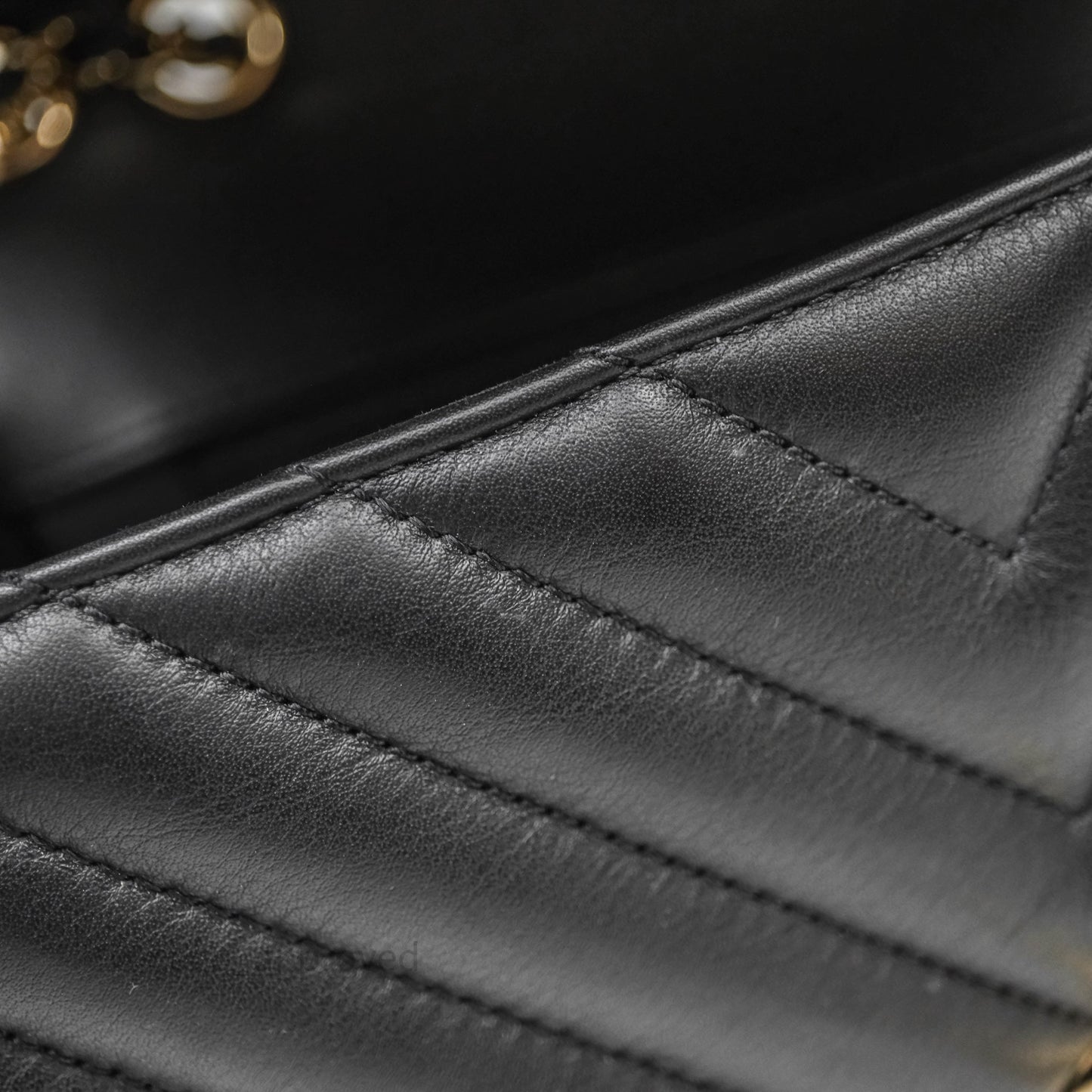 Chanel Black Lambskin Chevron Quilted Statement Flap Bag Light Gold Hardware