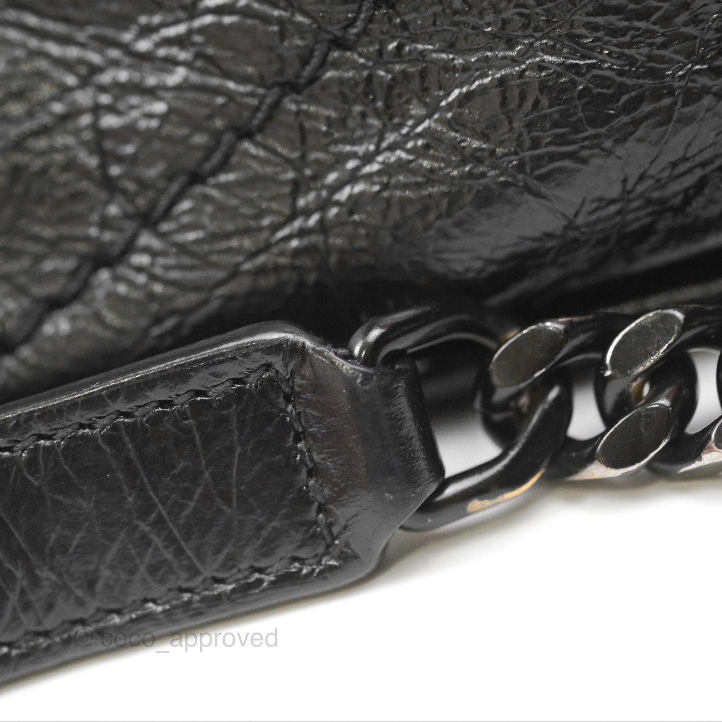 Saint Laurent Medium Niki Chain Bag Crinkled Calfskin So Black