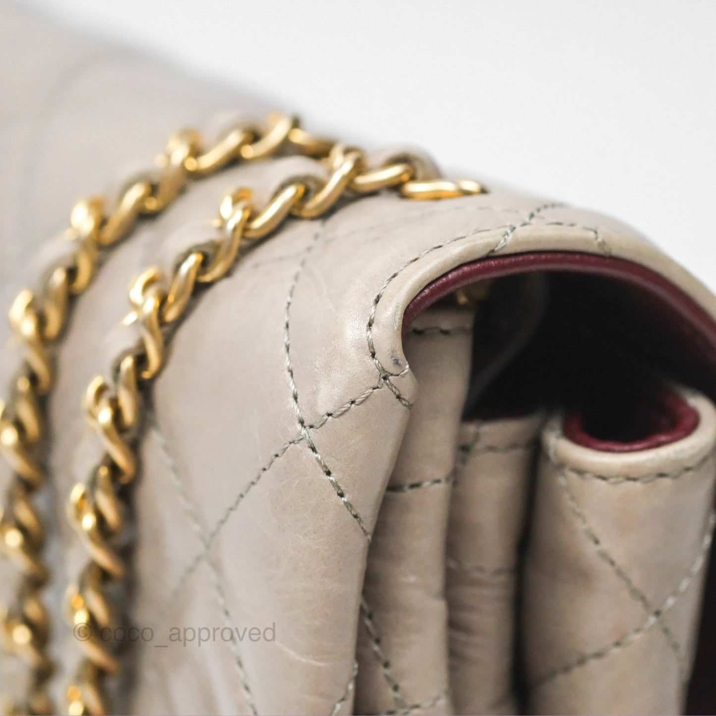 Chanel Accordion Flap Bag Taupe Crinkled Glazed Calfskin