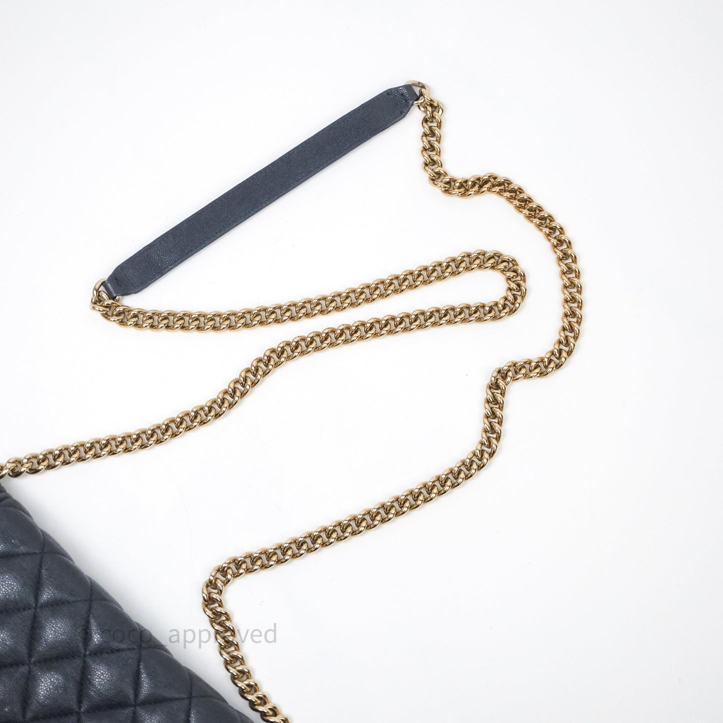 Chanel Boy Wallet on Chain Navy Caviar Light Gold Hardware