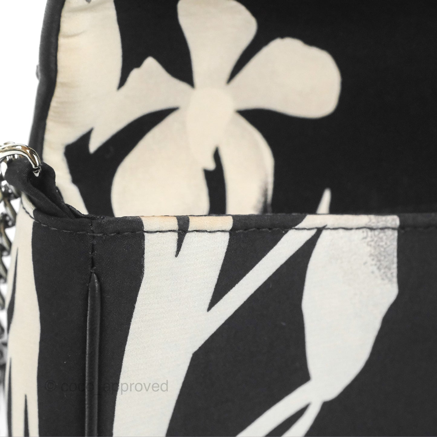 Chanel Timeless Tahiti Canvas Bag Navy Leather