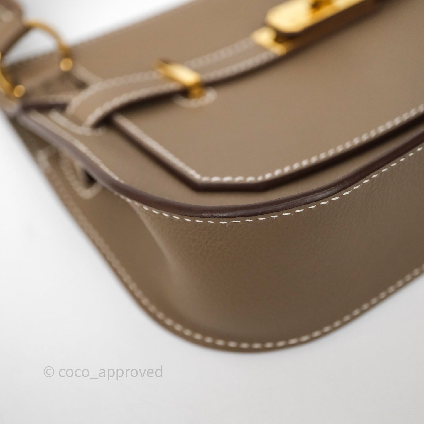 Hermès Mini Jypsiere Etoupe 18 Evercolor Gold Hardware