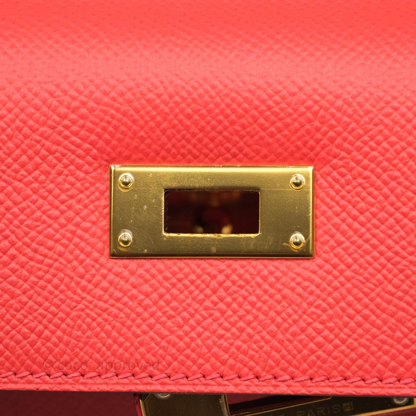Hermès Sellier Kelly 28 Rose Jaipur Epsom Gold Hardware