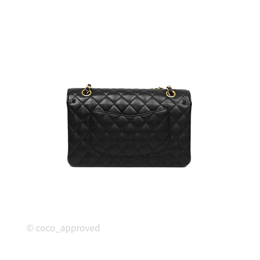 Chanel Classic Medium Flap Quilted Black Caviar Gold Hardware