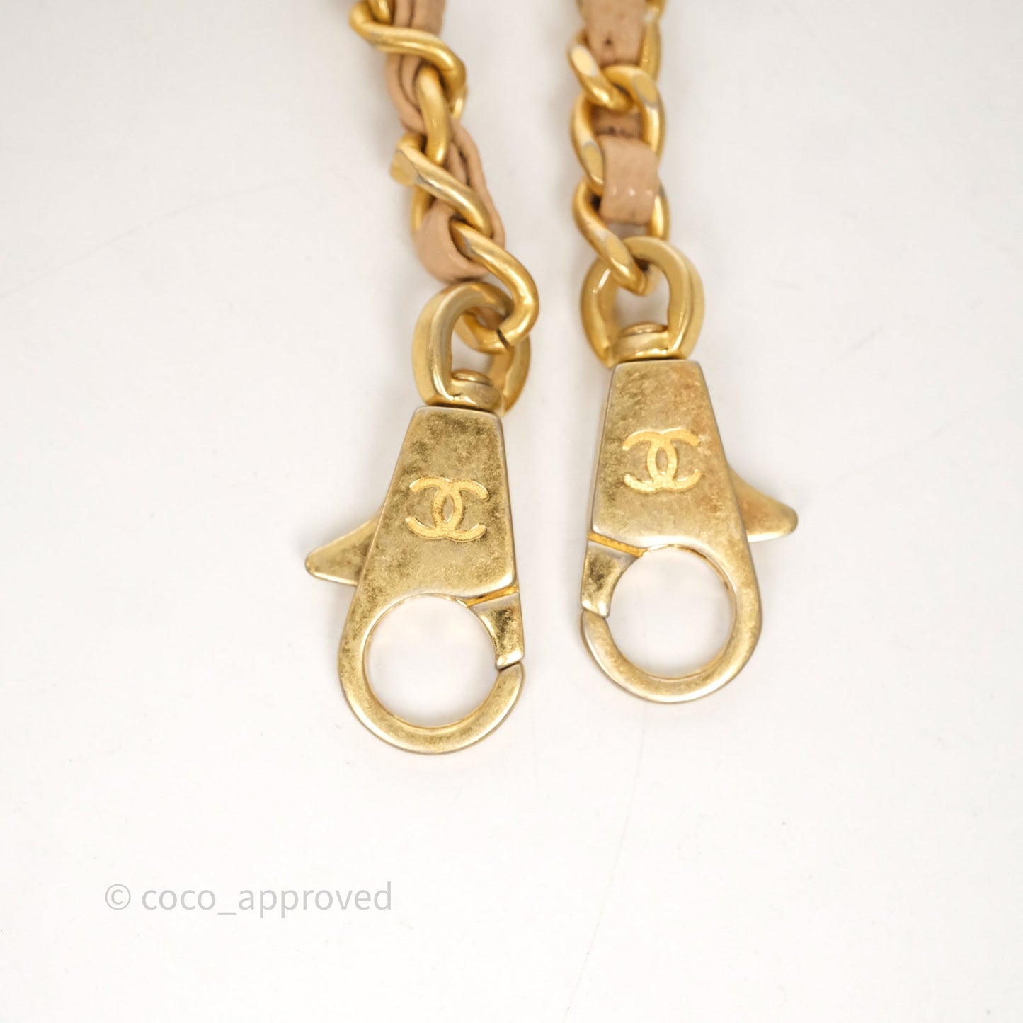 Chanel Small Coco Handle Quilted Beige Caviar Gold Hardware Lizard Handle