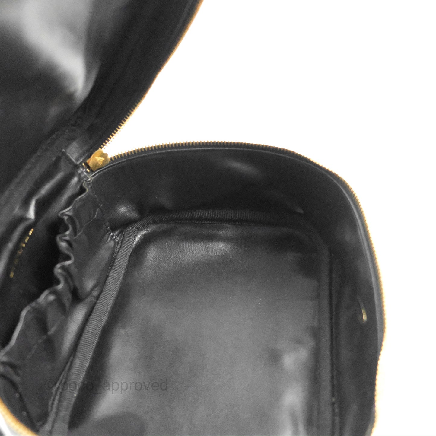 Chanel Vintage Vanity Case Black Caviar Gold Hardware