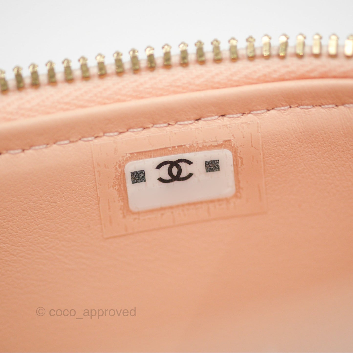 Chanel Vanity Rectangular Pink Beige Caviar Gold Hardware