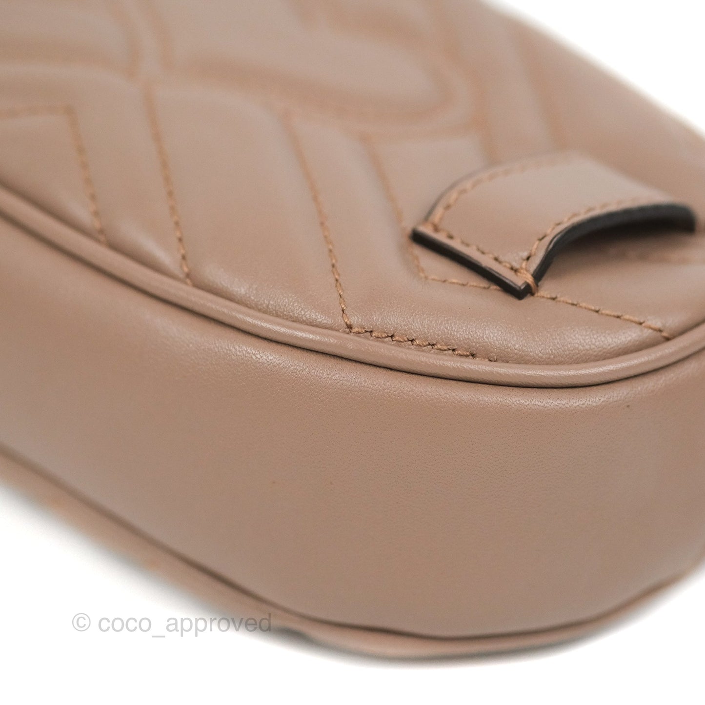 Gucci GG Marmont Matelassé Oval Belt Bag Dusty Pink