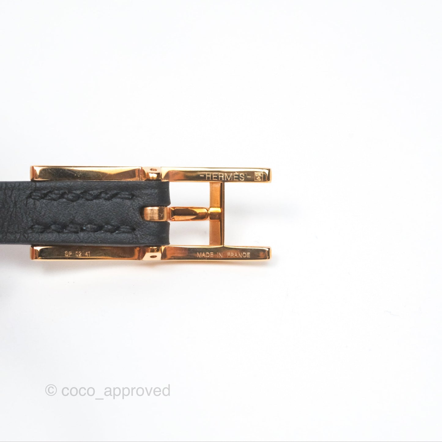 Hermès Behapi Double Tour Bracelet in Noir Swift Rose Gold Hardware