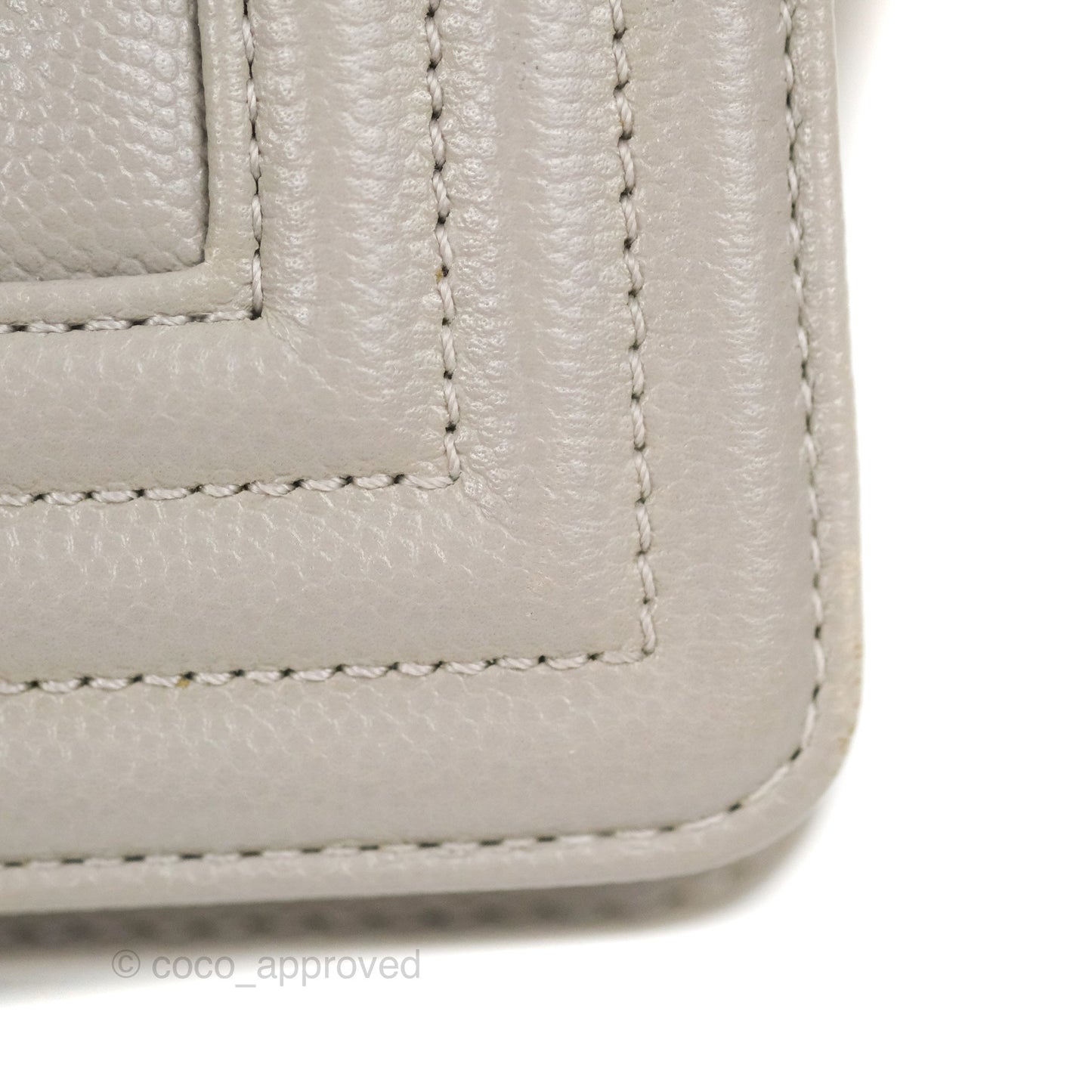 Chanel Medium Boy Chevron Grey Caviar Gold Hardware