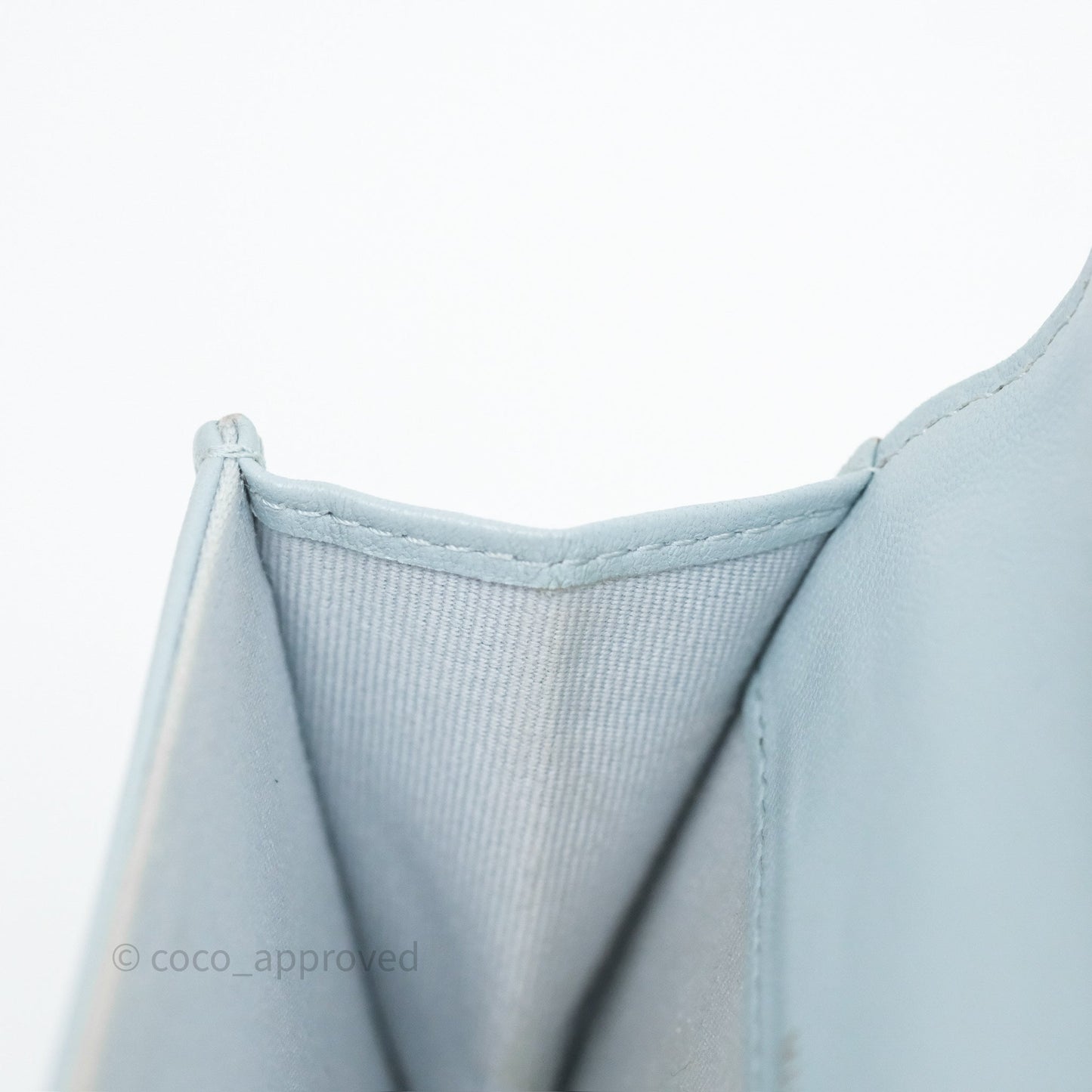 Chanel 19 Flap Card Holder Light Blue Lambskin