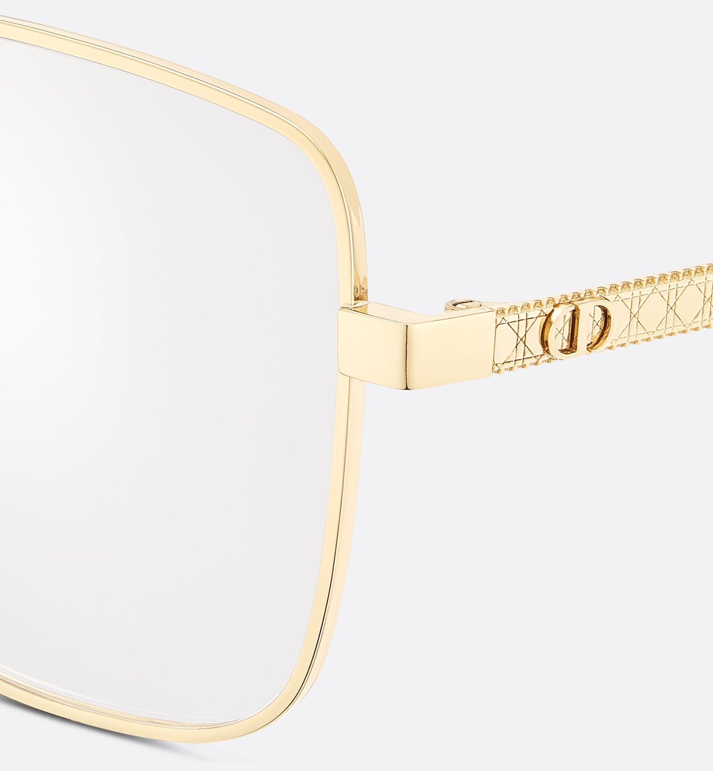 Luxury Diorcannage S1F Gold Finish Metal Square Glasses With Blue Light Filter
