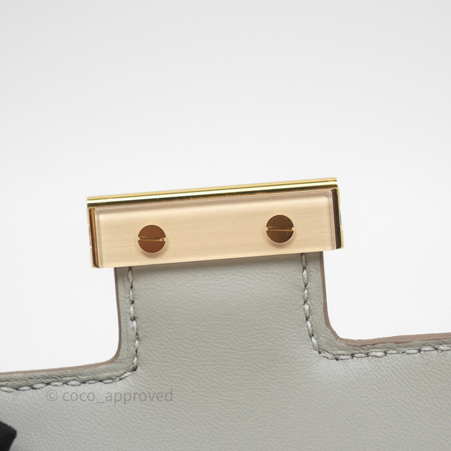 Hermès Constance Mini 18cm Mirror Gris Perle 80 Chevre Mysore Gold Hardware