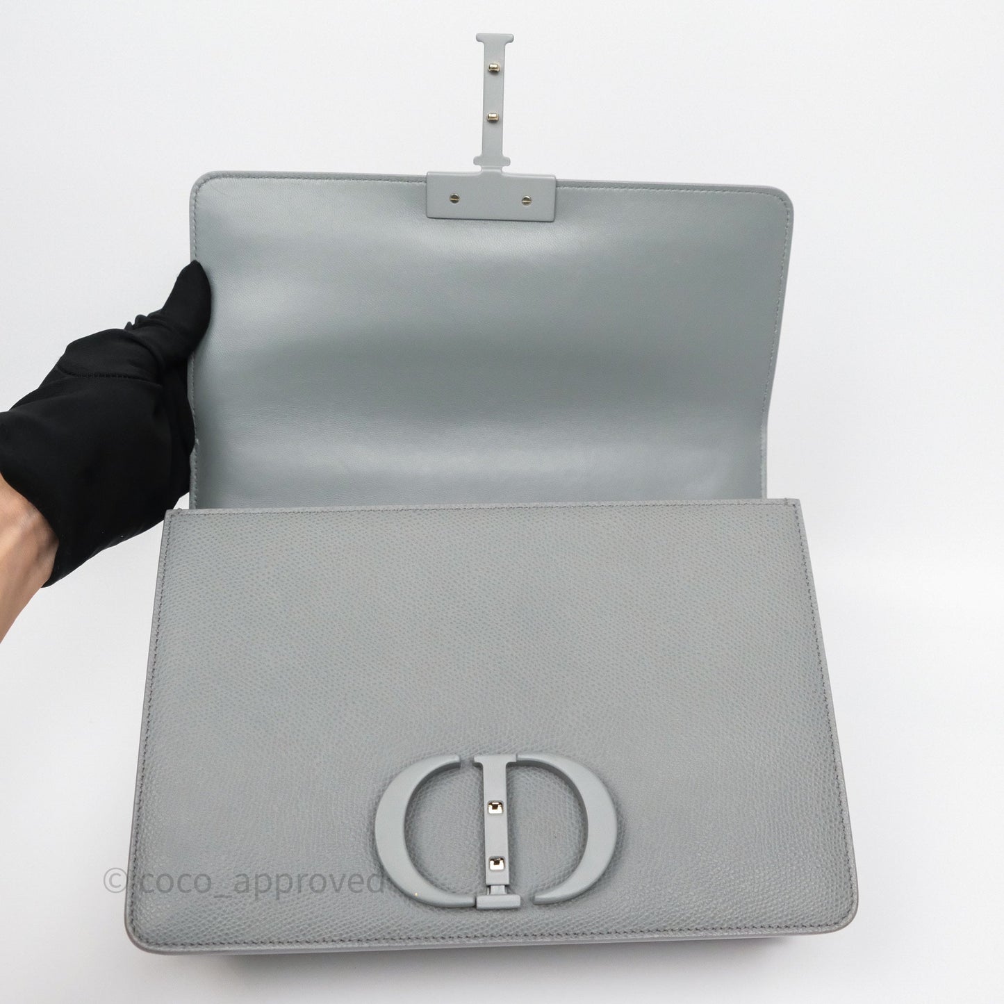 Dior 30 Montaigne Bag Grey Ultra Matte Grained Calfskin