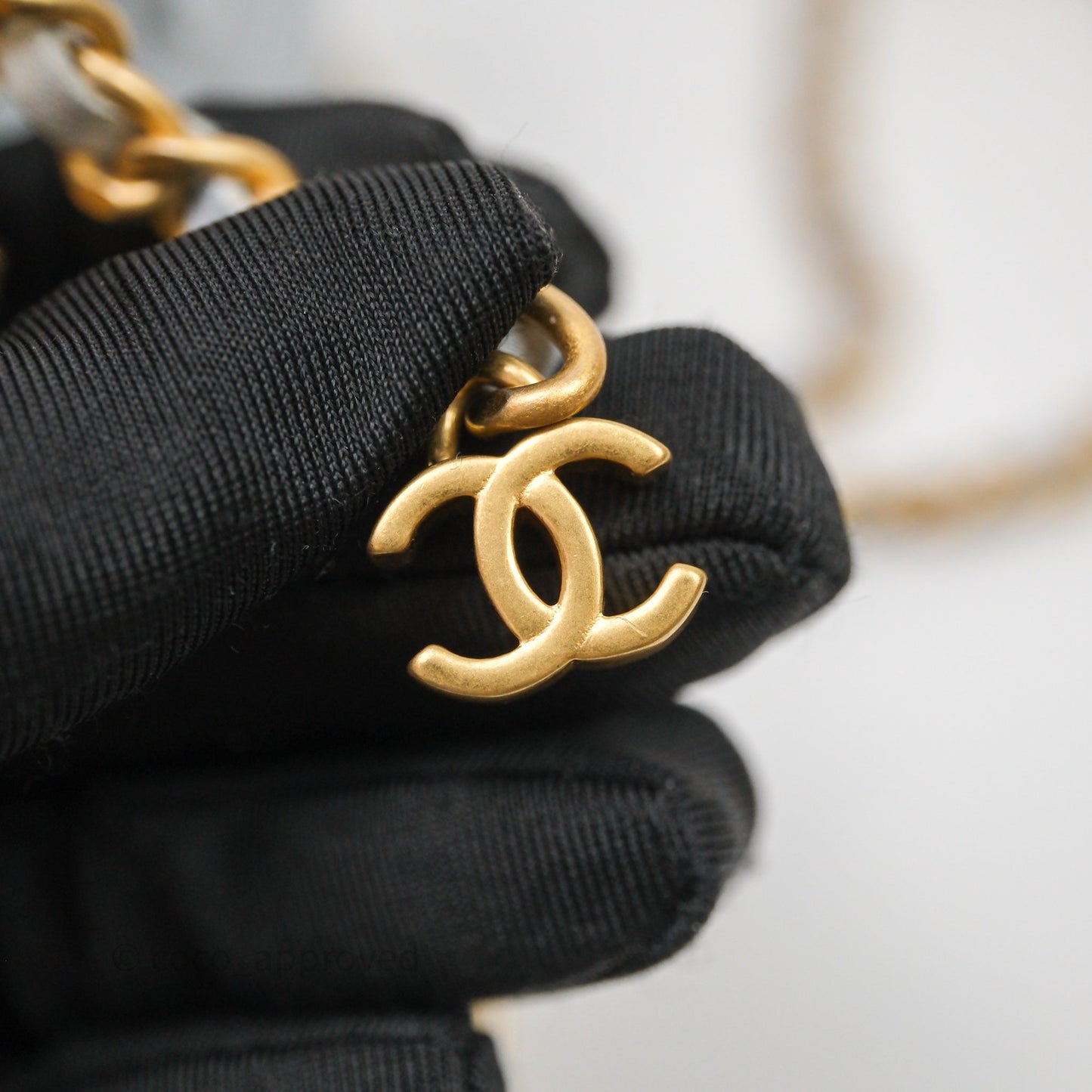 Chanel Vanity with Adjustable Chain Blue Lambskin Aged Gold Hardware