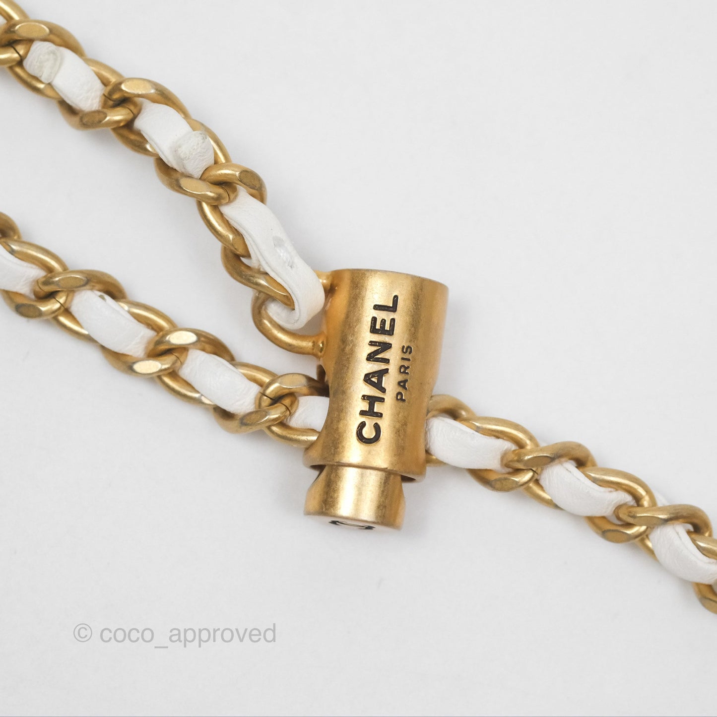 Chanel Quilted My Perfect Mini With Pearl White Lambskin Aged Gold Hardware 21K