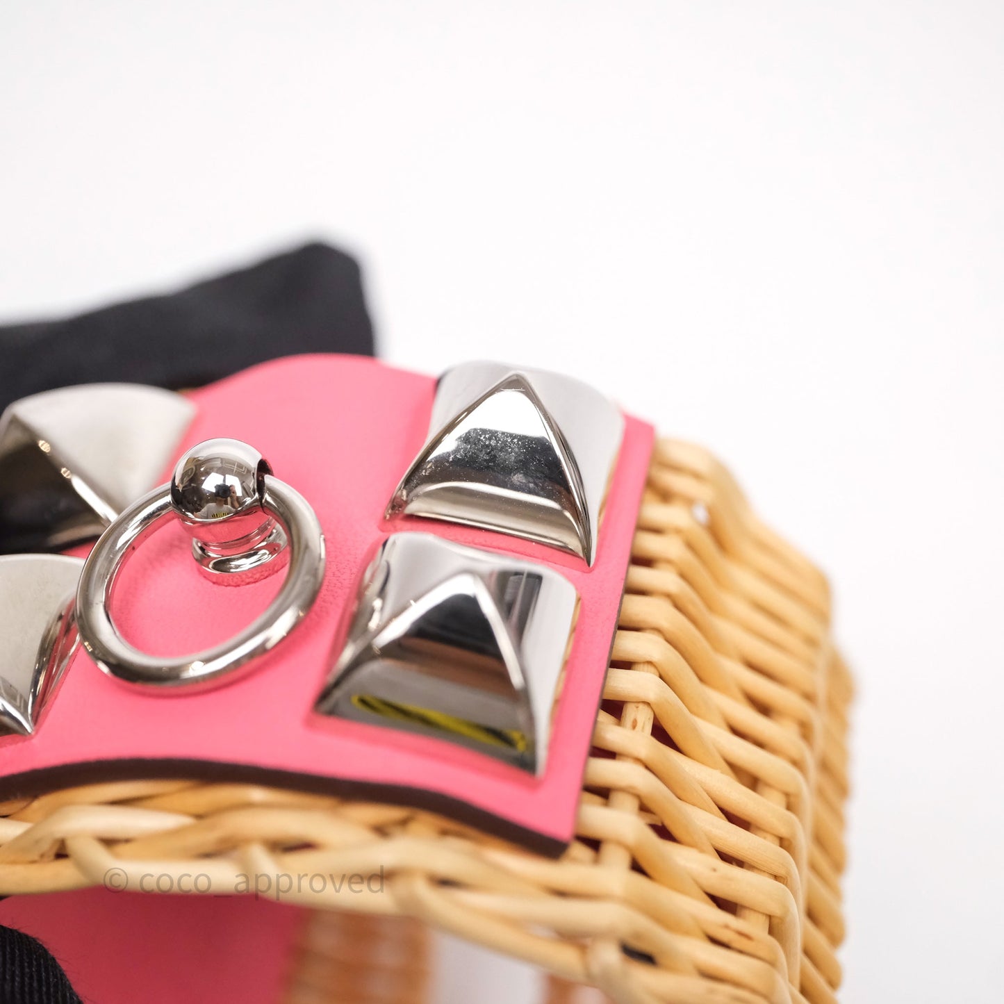Hermès Medor Picnic Cuff Bracelet Rose Azalée Palladium Hardware