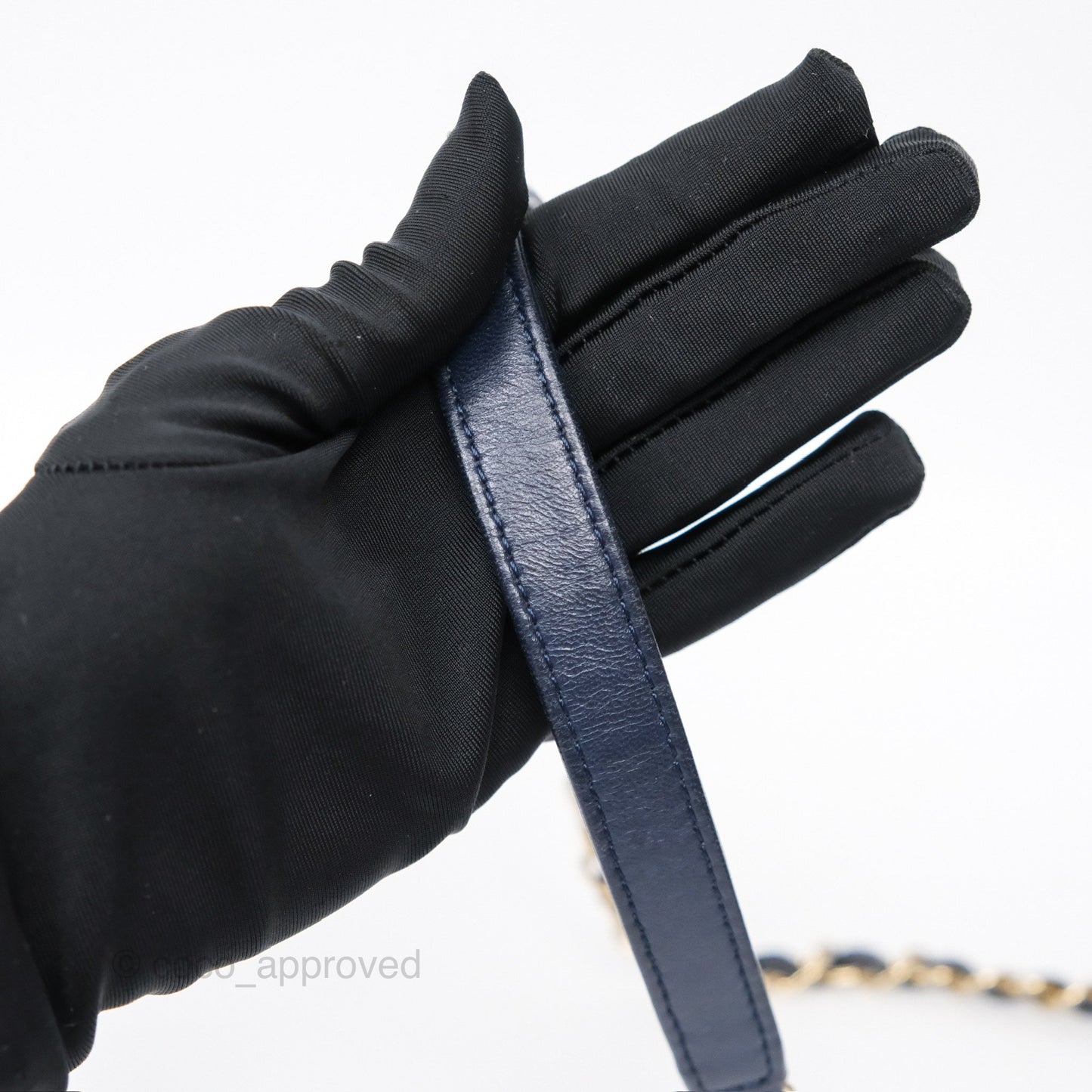 Chanel Small Trendy CC Navy Lambskin Gold Hardware