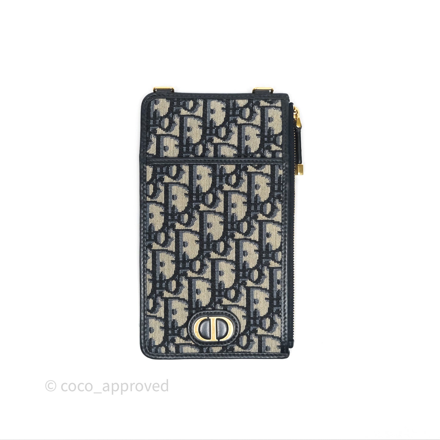 Christian Dior 30 Montaigne Blue Oblique Jacquard Long Wallet