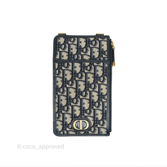 Christian Dior 30 Montaigne Blue Oblique Jacquard Long Wallet