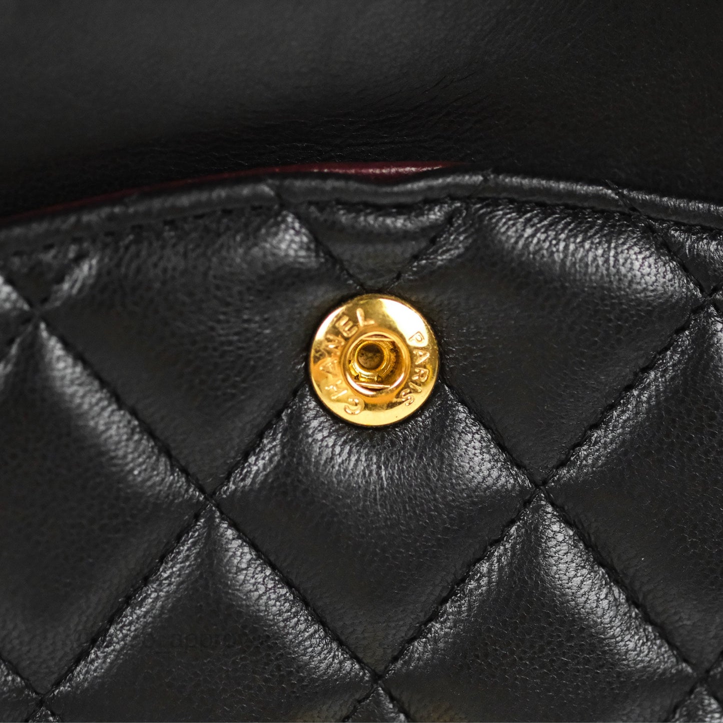 Chanel Classic M/L Medium Flap Quilted Black Lambskin Gold Hardware
