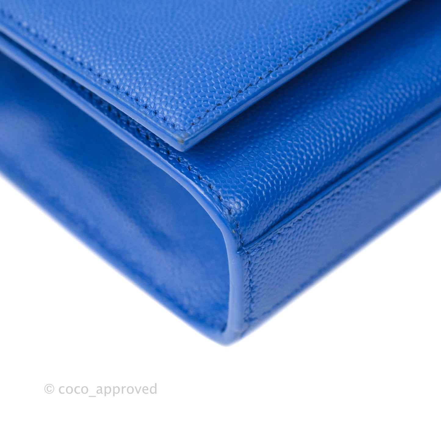 Saint Laurent Classic Kate Original Small Blue Grained Calfskin Gold Hardware