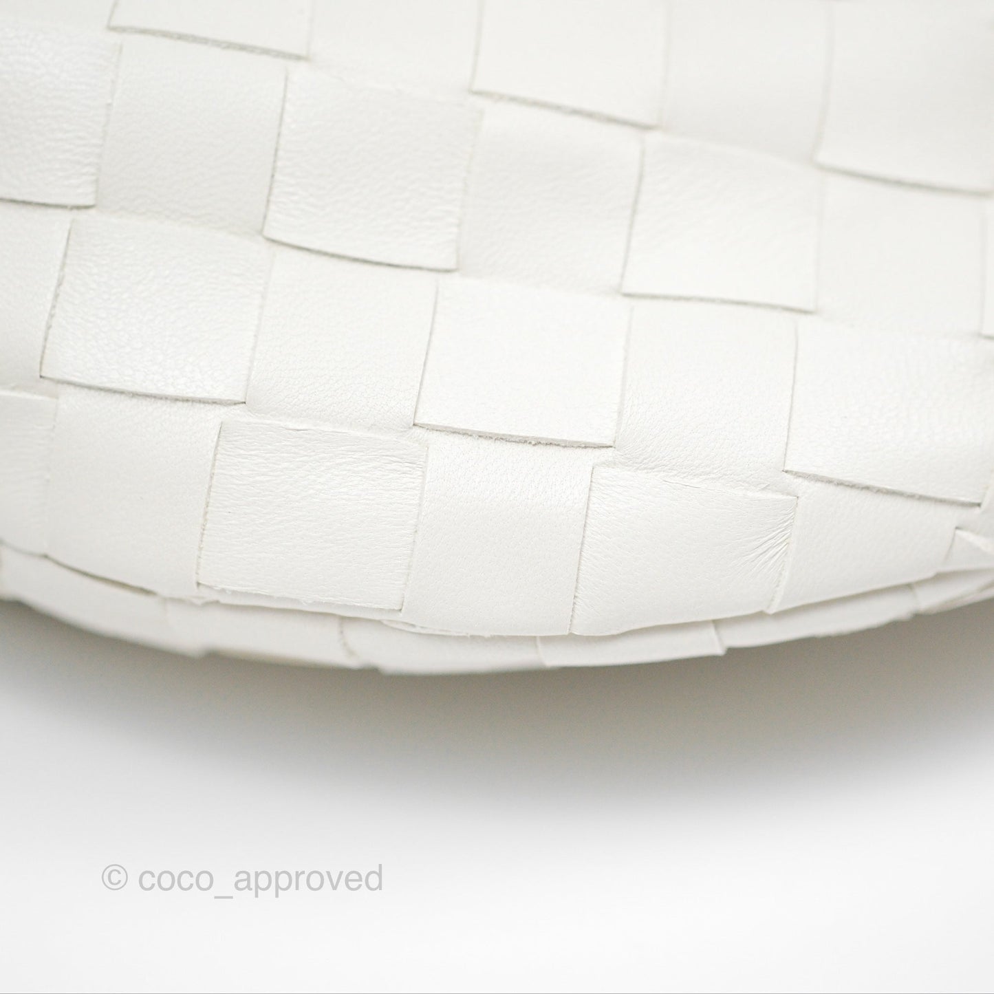 Bottega Veneta Mini Jodie Bag Intrecciato White Lambskin