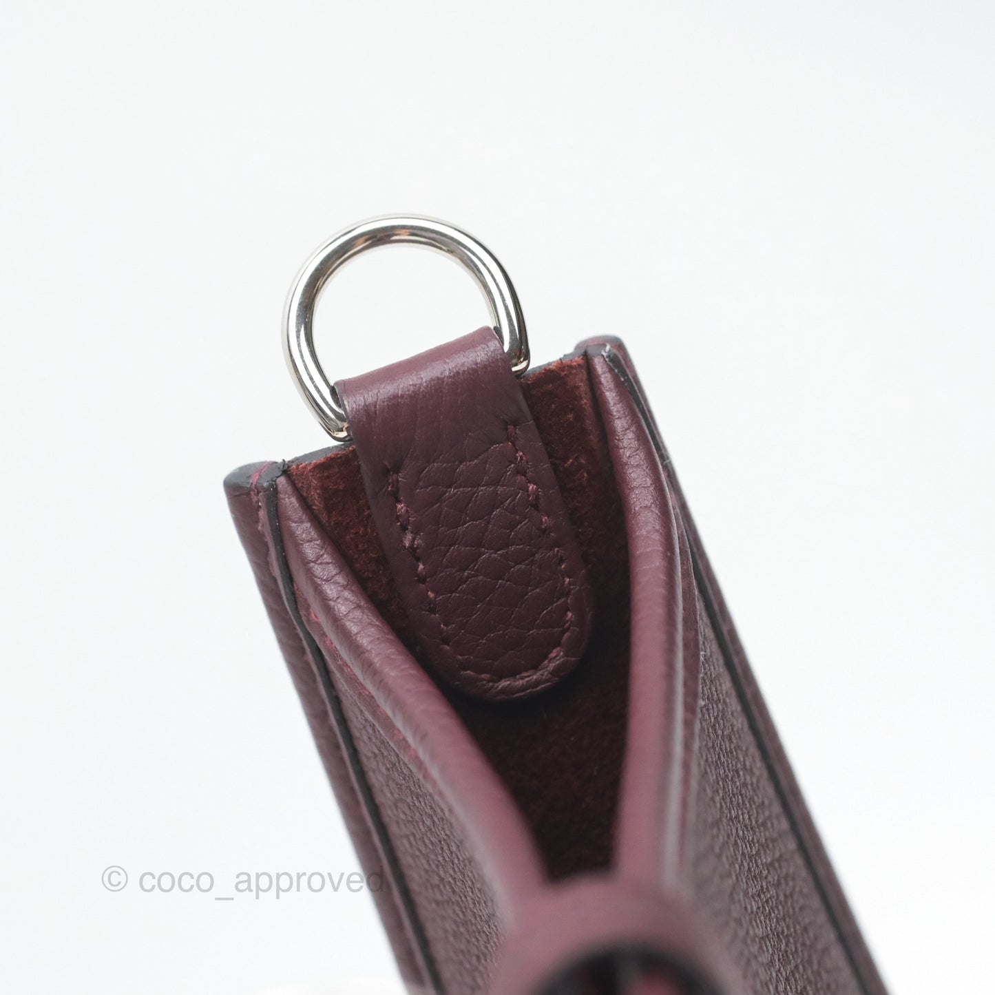 Hermès Mini Evelyne 16 Bordeaux 57 Taurillon Maurice Palladium Hardware