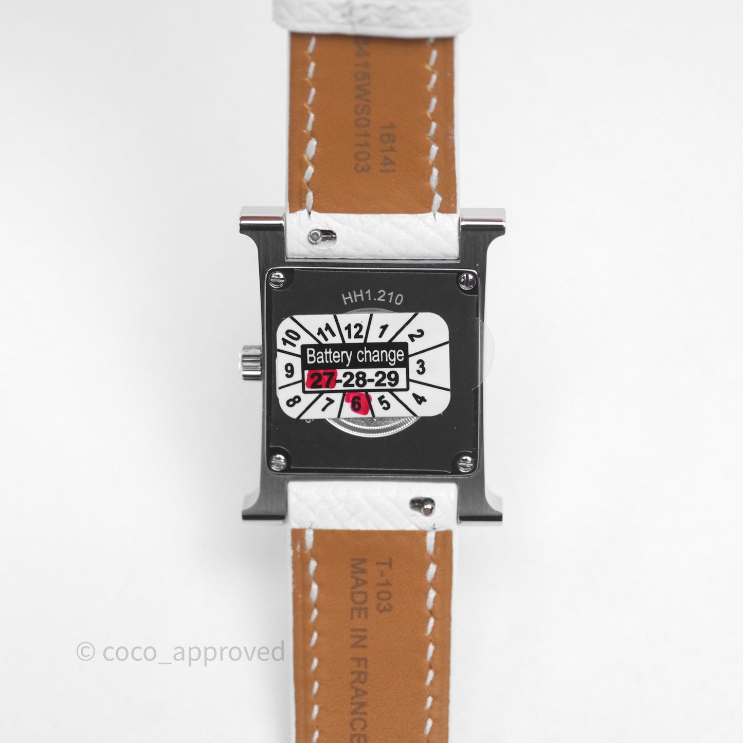 Hermès Heure H Watch Small Model 25 mm Blanc Epsom Palladium Hardware