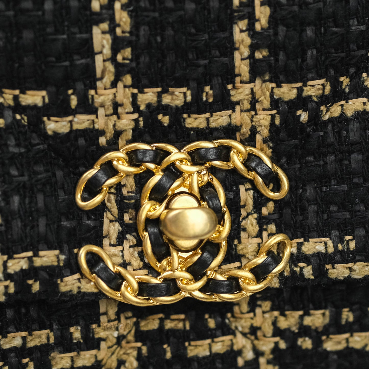 Chanel 19 Small Tweed Black Beige Mixed Hardware