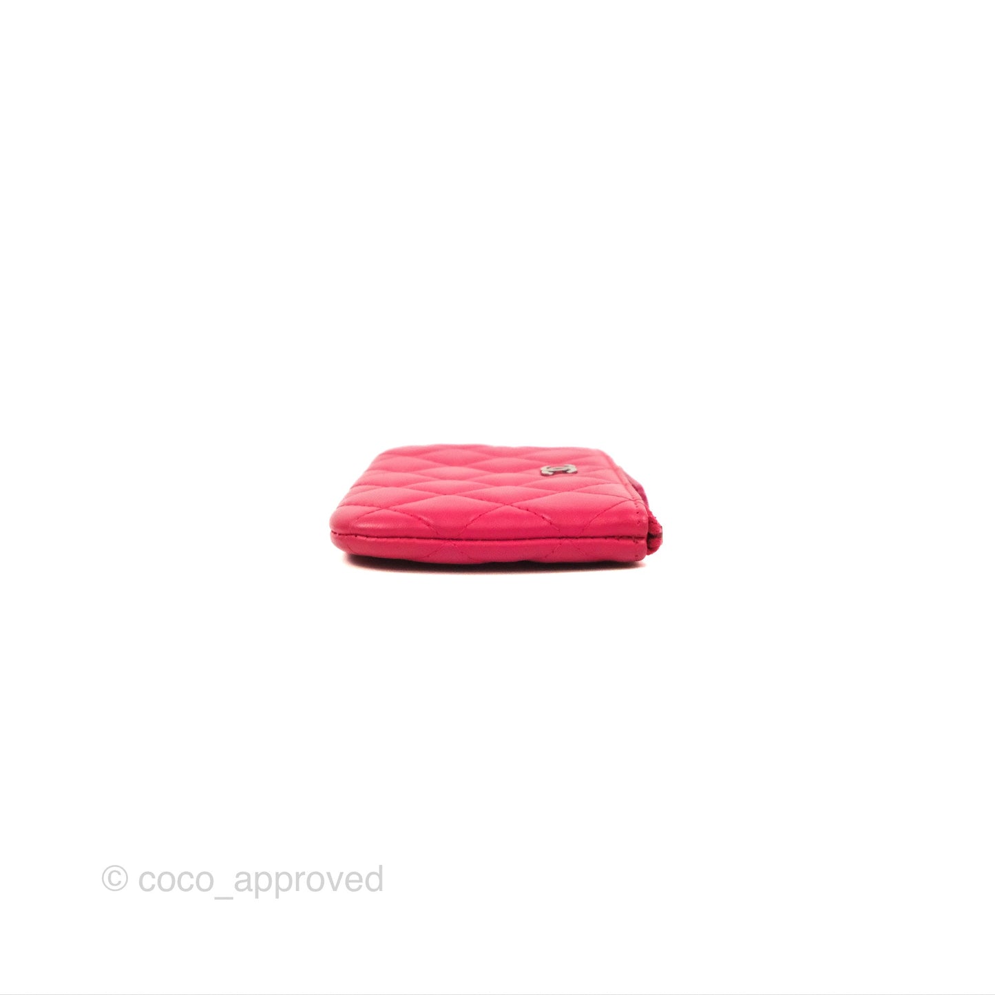 Chanel Quilted Mini O Case Pink Lambskin Silver Hardware