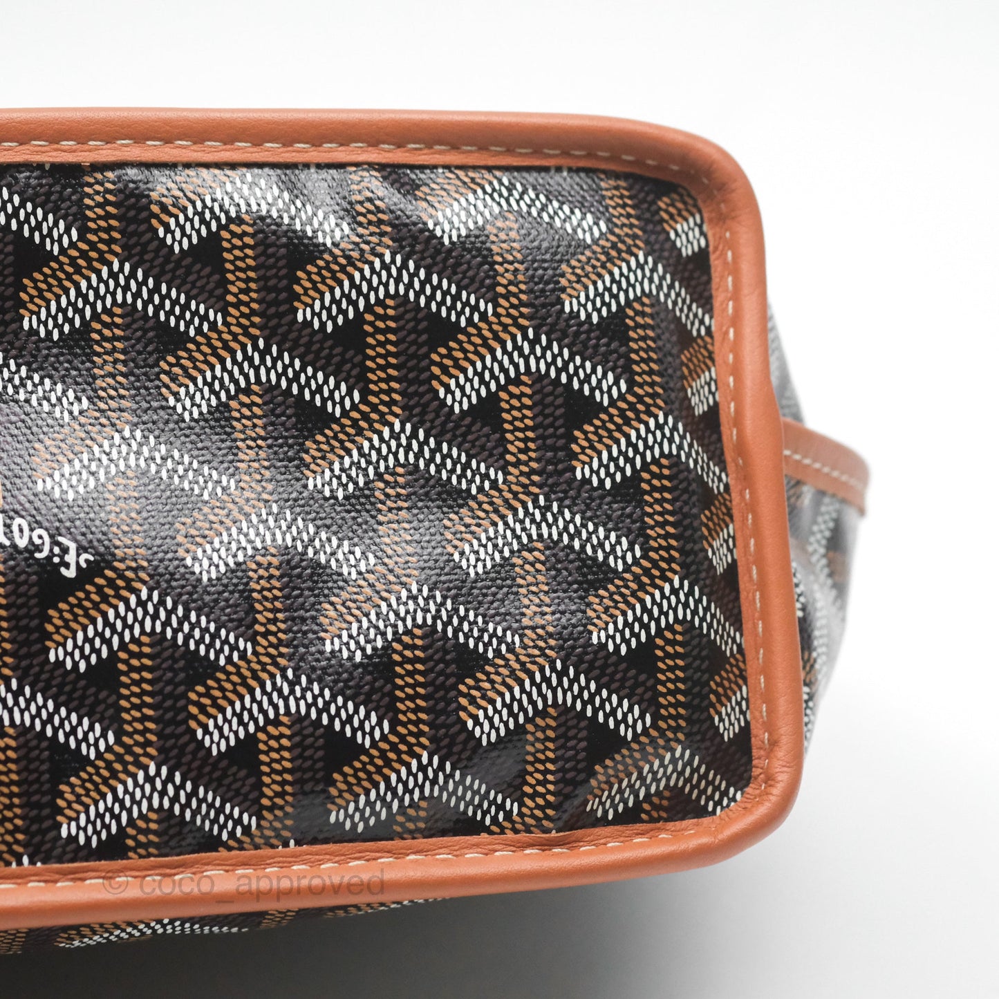 Goyard Anjou Mini Bag Goyardine Canvas Black/ Tan