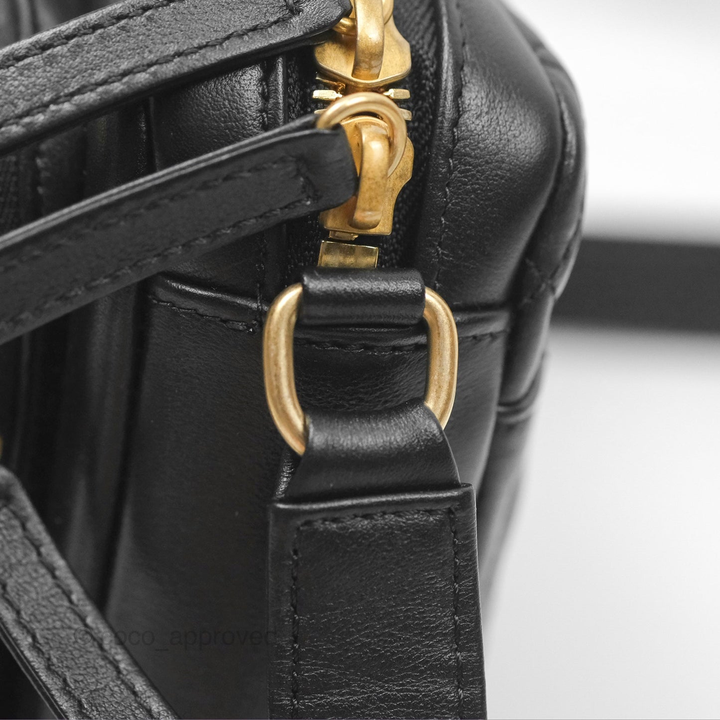 Chanel Small Logo Camera Case Quilted Black Calfskin