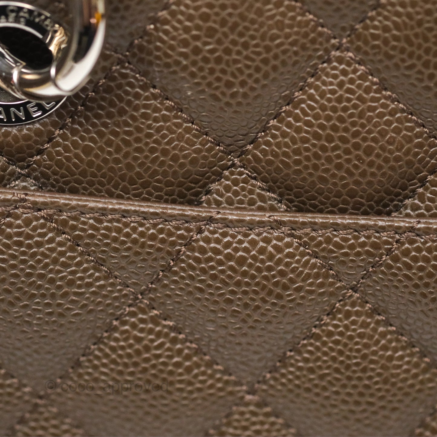 Chanel GST Chocolate Brown Caviar Silver Hardware