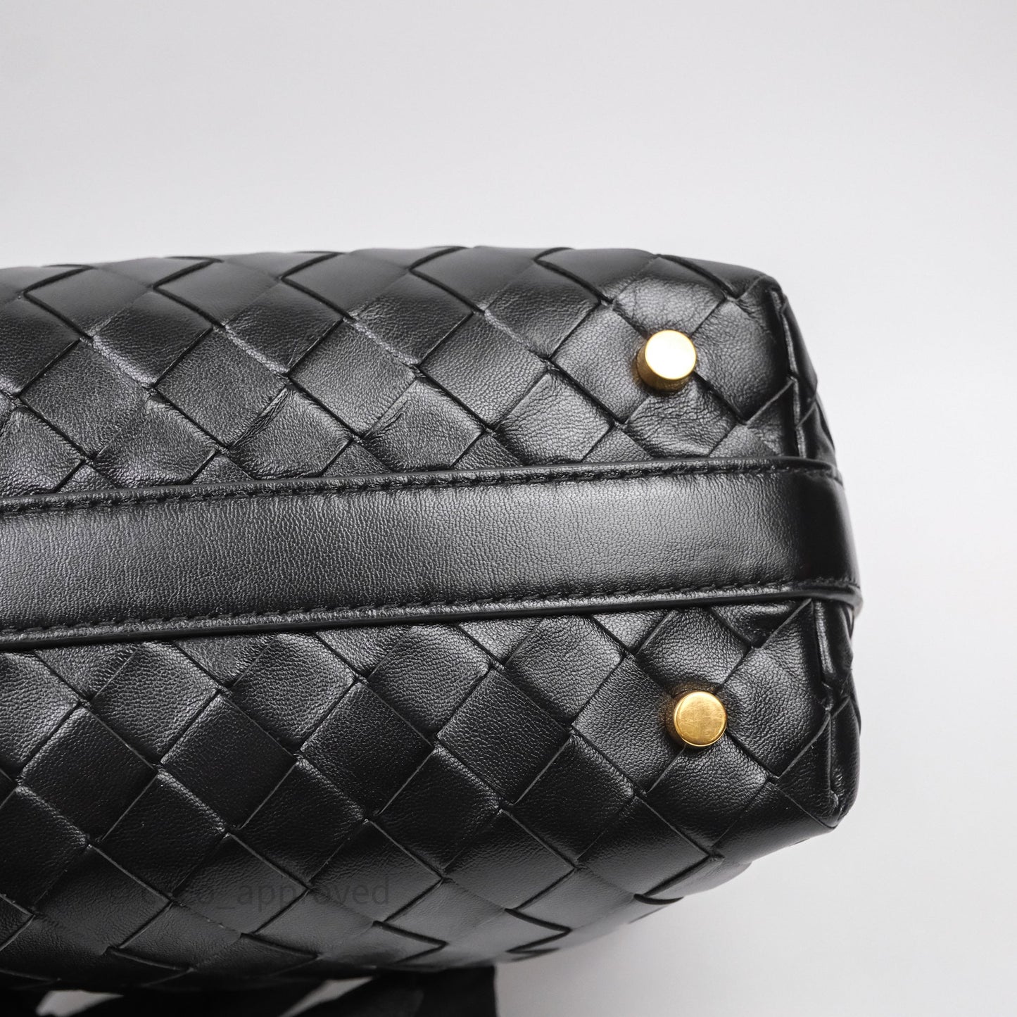 Bottega Veneta Mini Wallace Intrecciato Black Gold Hardware