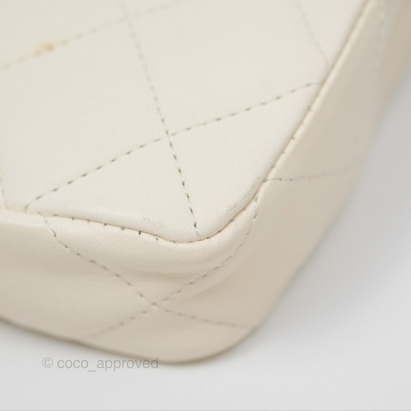 Chanel Mini Square Clutch with Chain Ivory Lambskin Gold Hardware 22C