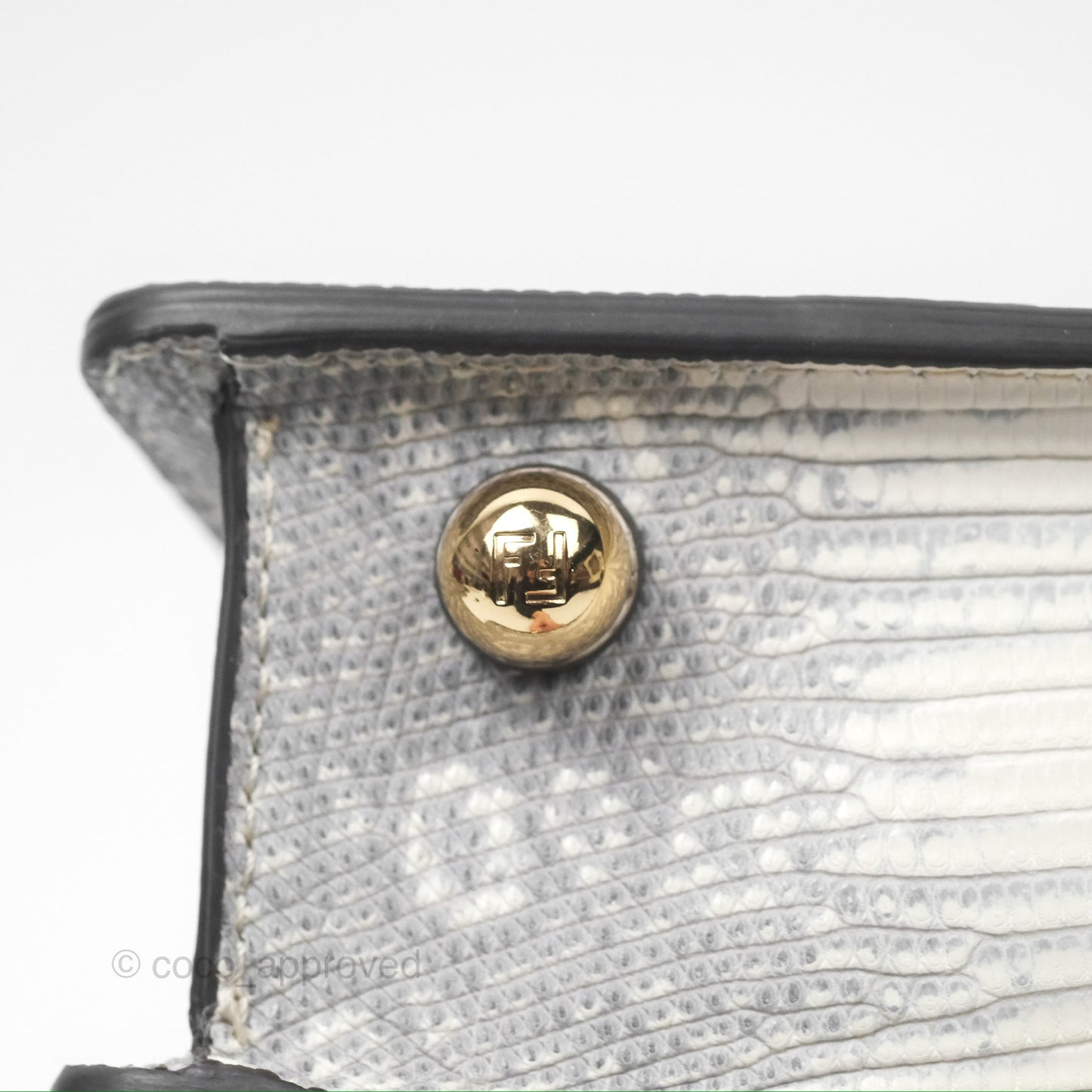 Fendi Peekaboo ISeeU Petite White lizard Leather Bag