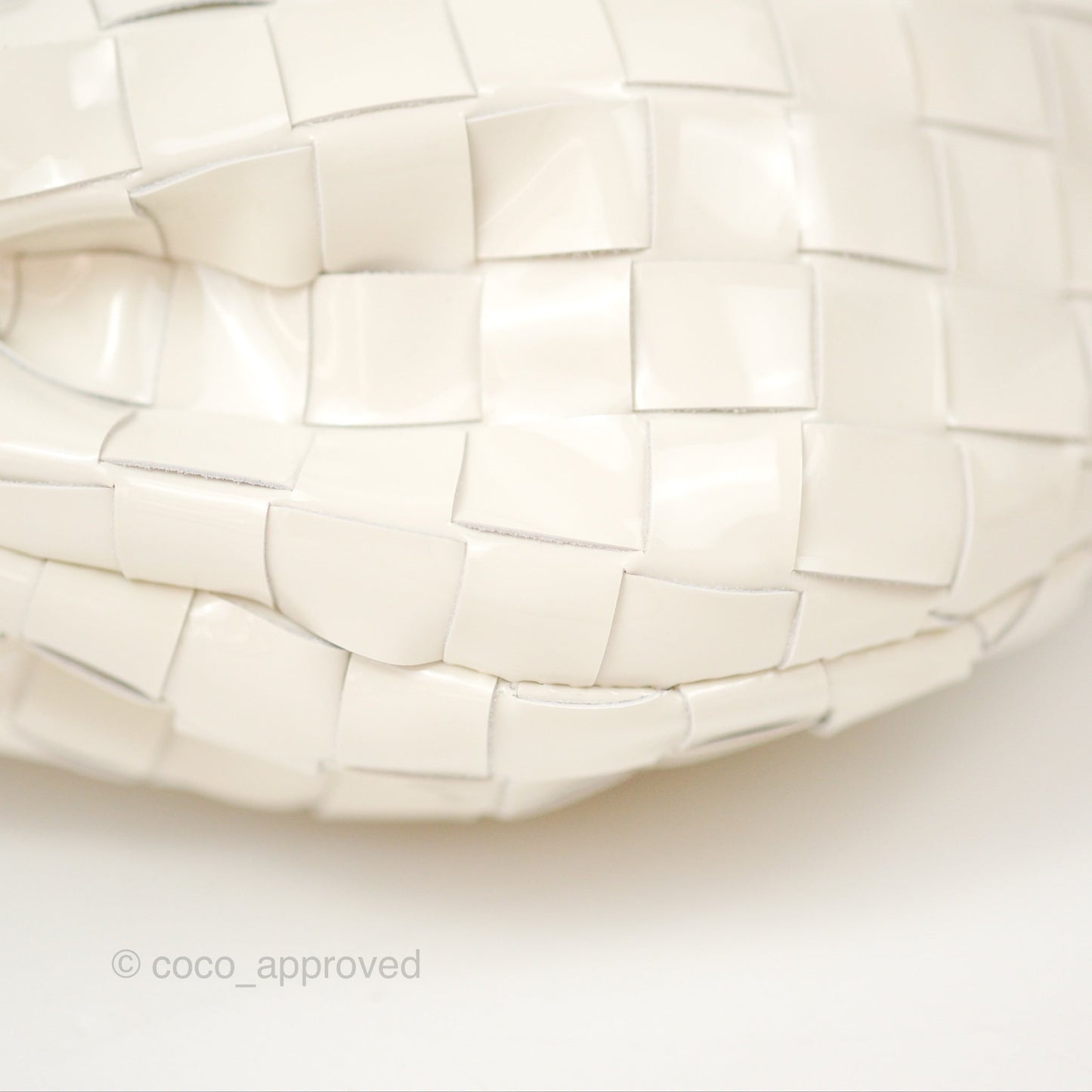 Bottega Veneta Mini Jodie Bag Intrecciato White Patent