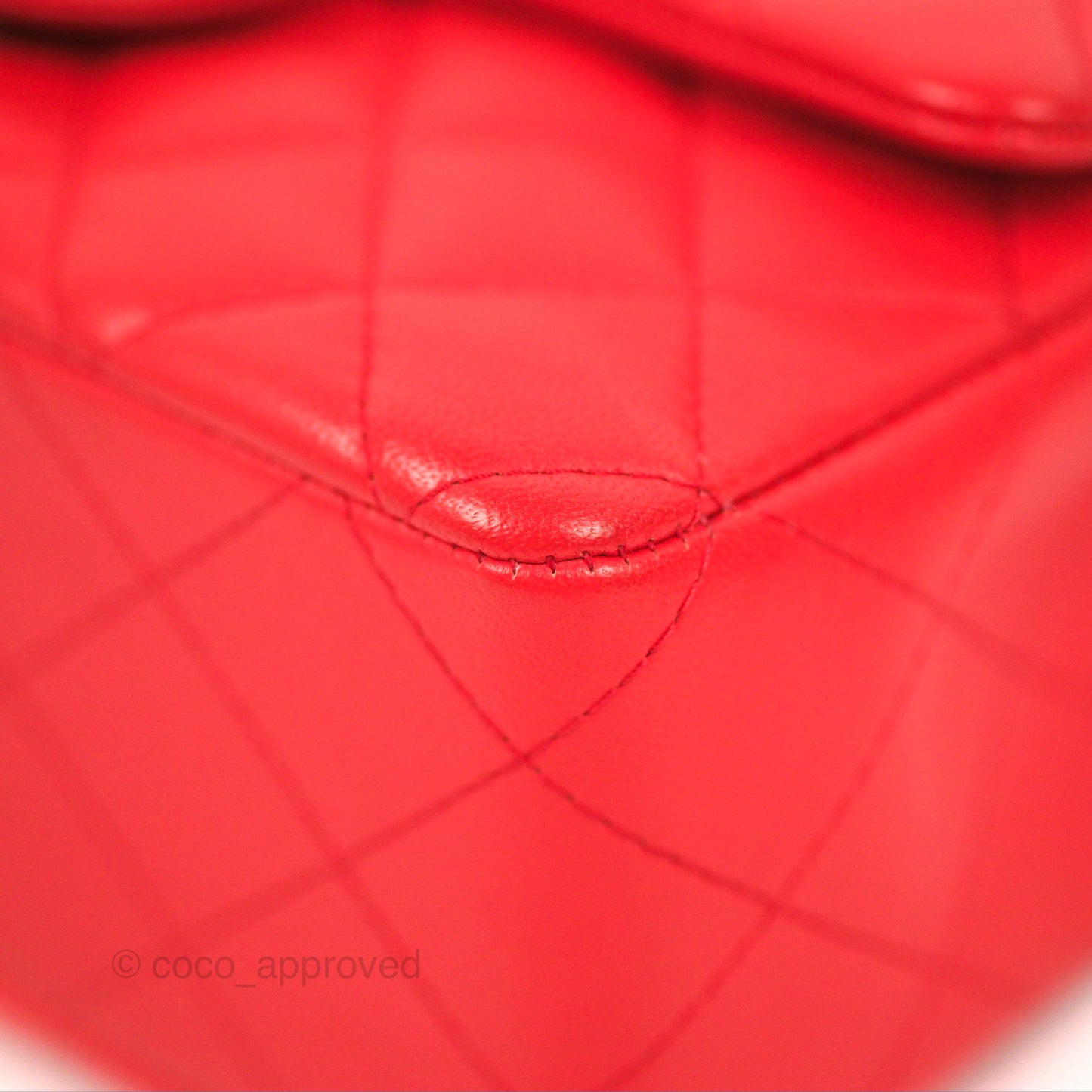 Chanel Quilted Mini Rectangular Flap Red Lambskin Gold Hardware