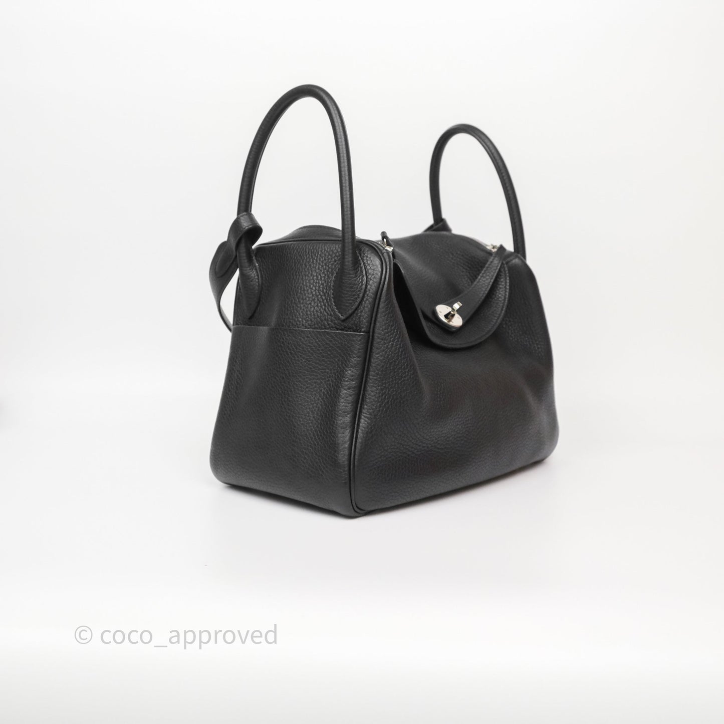 Hermès Lindy 30 Black Clemence Palladium Hardware